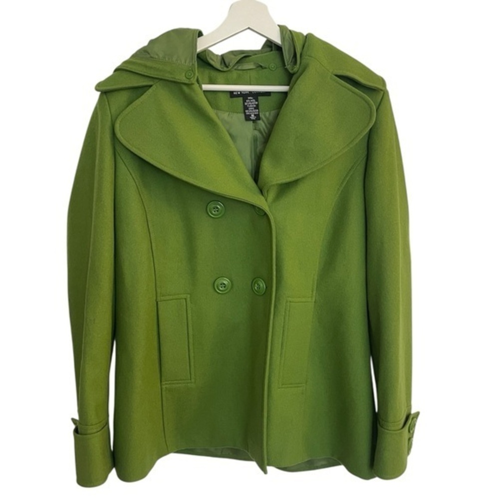 New York & Company Green Peacoat Jacket